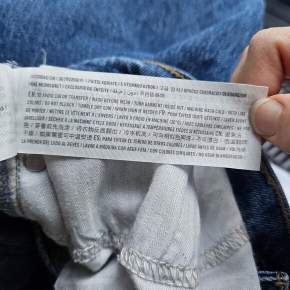 Abercrombie & Fitch Women's Blue Vintage Straight Leg High Rise Sz 29 / 8 Short - Picture 14 of 14